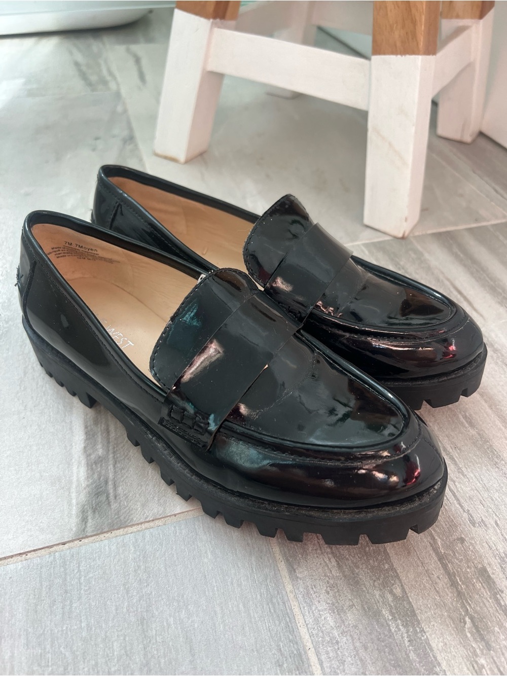 Nine West Black Patent Leather Loafers